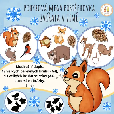 Zvířata v zimě - Pohybová mega postřehovka