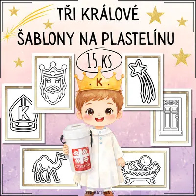 Tři králové - šablony na plastelínu, modelínu
