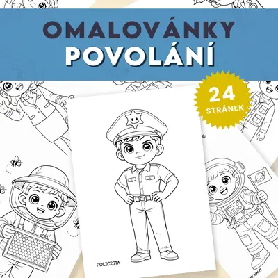 Povolání - sada 24 omalovánek k tisku
