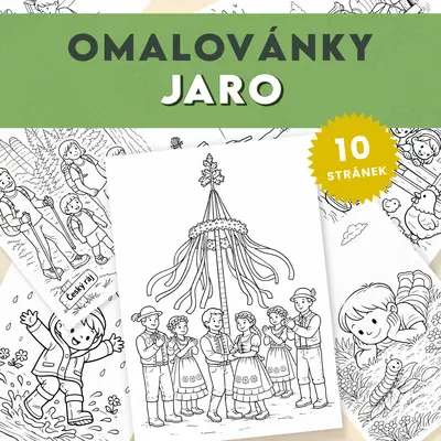 Jaro - sada 10 tematických omalovánek k tisku