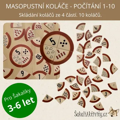 MASOPUSTNÍ KOLÁČE - počítání 1-10