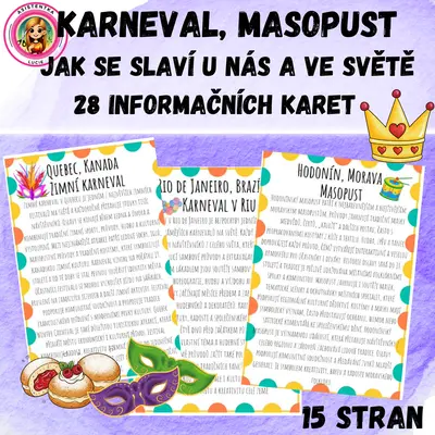 Karneval, masopust  - 28 informačních karet