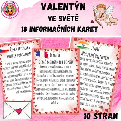 Valentýn ve světě - 18 informačních karet