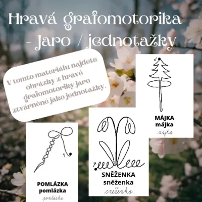 Hravá grafomotorika jaro - jednotažky