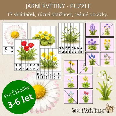  Puzzle - JARNÍ KVĚTINY 