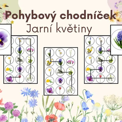Pohybový chodníček - jarní květiny