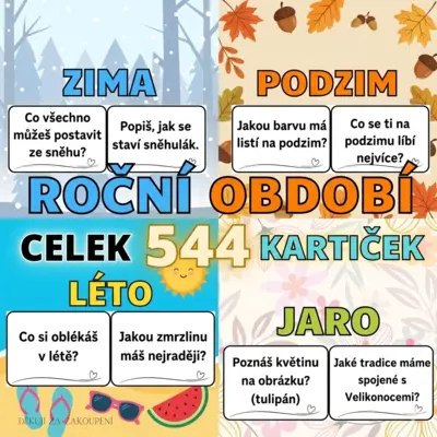ROČNÍ OBDOBÍ - 544 kartiček - komunikační kartičky