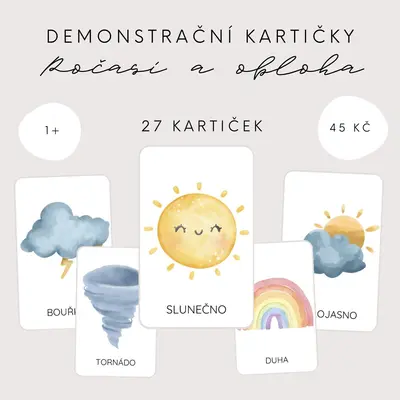 Demonstrační kartičky - počasí a obloha