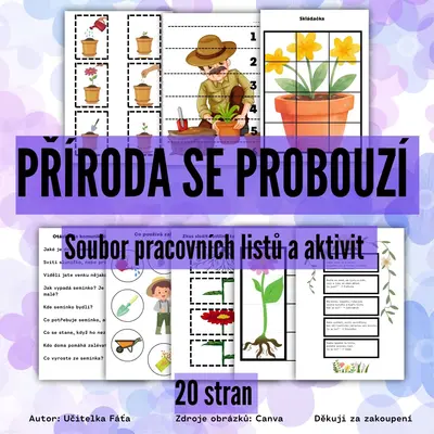 Příroda se probouzí - soubor plný obrázků, pracovních listů a aktivit pro děti v MŠ