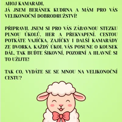 Velikonoční plotovka beránka Kudrny 