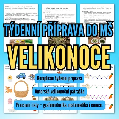 Týdenní příprava : VELIKONOCE (Kompletní týdenní projekt do MŠ s pátračkou)