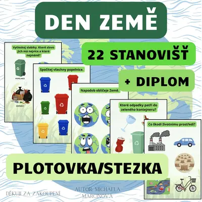 DEN ZEMĚ (22 úkolů + diplom) - Velká plotovka/stezka