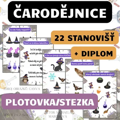 ČARODĚJNICE (22 úkolů + diplom) - Velká plotovka/stezka
