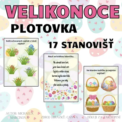 Velikonoční plotovka (17 karet s aktivitami a úkoly)
