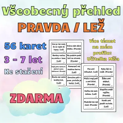 PRAVDA / LEŽ - 56 kartiček