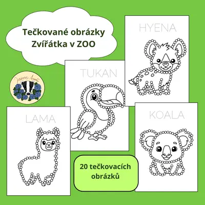 Tečkovací obrázky - zvířata v ZOO