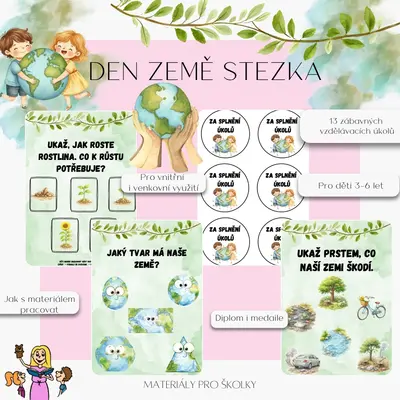 Den Země - stezka (barevné pozadí)