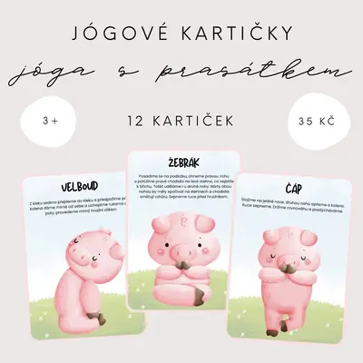Jóga s prasátkem - jógové kartičky