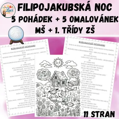 Filipojakubská noc - 5 pohádek + 5 omalovánek