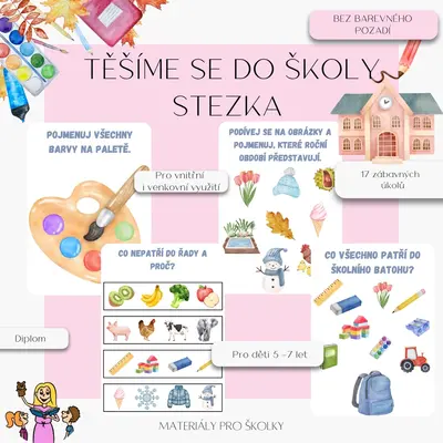 Těšíme se do školy - stezka (bez barevného pozadí)