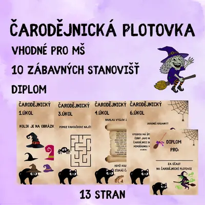 Čarodějnická plotovka ( 10 stanovišť ) + DIPLOM