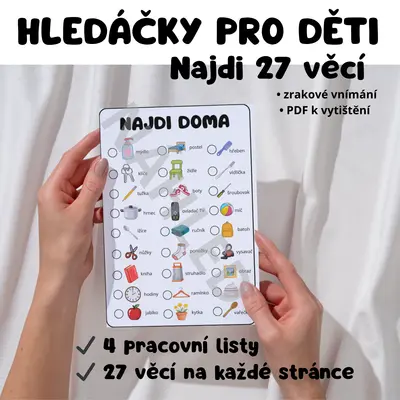 Hledačky pro děti – Najdi věci (pracovní listy)