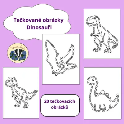 Tečkované obrázky - dinosauři 