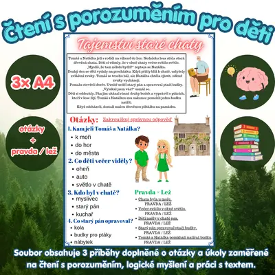 Čtení s porozuměním pro děti | 3× A4