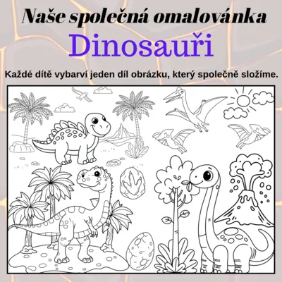 Dinosauři – velká společná omalovánka (2, 8 a 18 dílů)