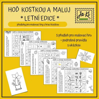 Hoď kostkou a maluj - letní edice