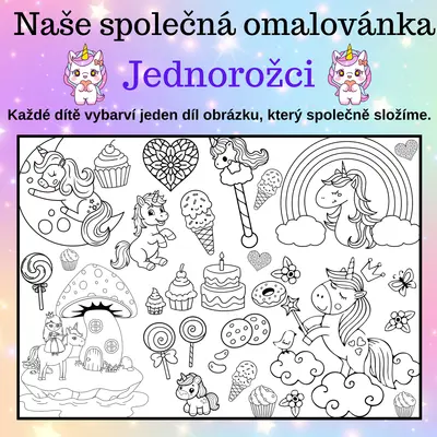 Mega omalovánky – Jednorožci | 2, 8 a 18 částí
