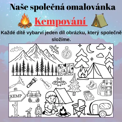 Mega omalovánky – Kempování | 2, 8 a 18 částí