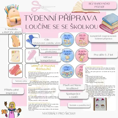 Týdenní příprava - Loučíme se se školkou (bez barevného pozadí)