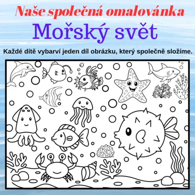 Mořský svět – velká společná omalovánka (2, 8 a 18 dílů)