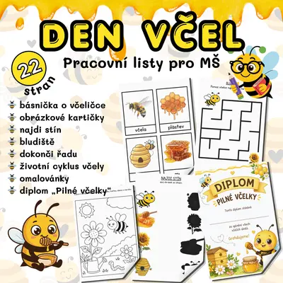 Den včel – pracovní listy pro MŠ | PDF k tisku