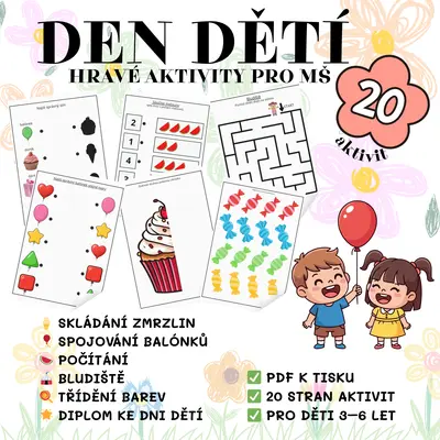 Den dětí – hravé aktivity pro MŠ | 20 aktivit pro děti 3–6 let