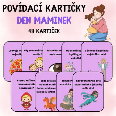 Povídací kartičky - Den maminek (48 kartiček)