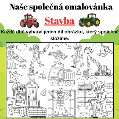 Stavba | velká skládací omalovánka - 2/8/18ks