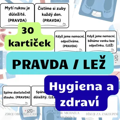 HYGIENA a ZDRAVÍ - pravda/lež - černobílé