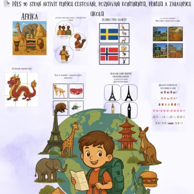 🌍✈️ KUBOVA CESTA KOLEM SVĚTA – bez barevného pozadí🎒🧳