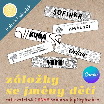 ZÁLOŽKY SE JMÉNY DĚTÍ