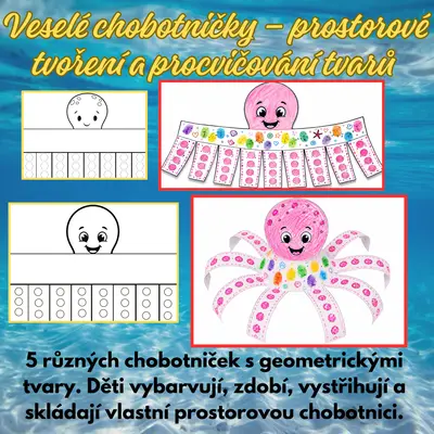 Moje chobotnička – vystřihni, vybarvi a slož🐙