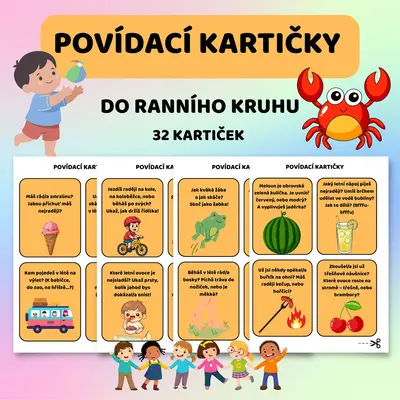 POVÍDACÍ KARTIČKY - Do ranního kruhu pod sluníčkem ☀️