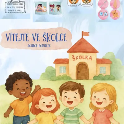 🌈 VÍTEJTE VE ŠKOLCE bez barevného pozadí – startovací balíček aktivit pro začátek školního roku 🏫✨