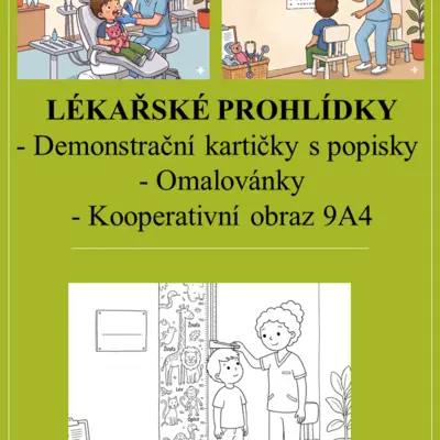 Lékařské prohlídky: demonstrační kartičky + omalovánky