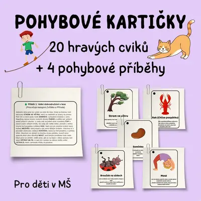 Hravé cvičení v MŠ: 20 pohybových karet a příběhy