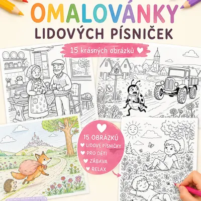 Lidové písničky v omalovánkách