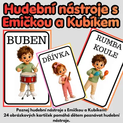 🎶 Hudební nástroje s Emičkou a Kubíkem
