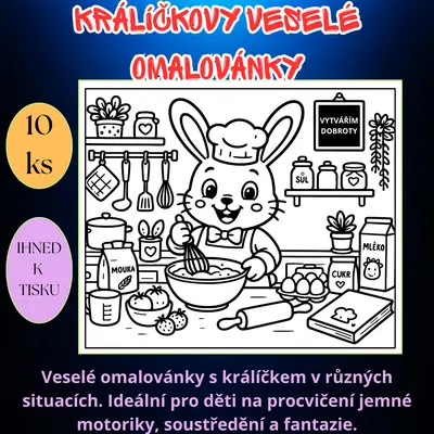 🐰 Králíčkovy veselé omalovánky