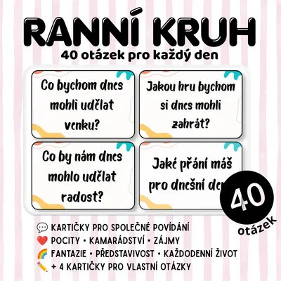 Ranní kruh – 40 otázek pro děti | Kartičky do MŠ